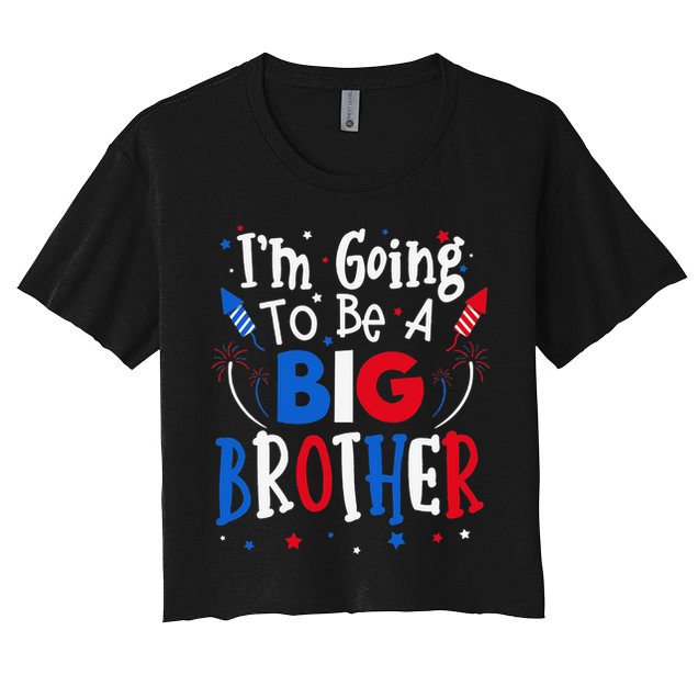 Big Brother Cute 4th of July Pregnancy announcement Gift Crop Top