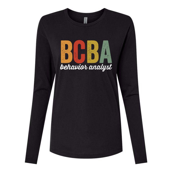 Bcba Board Certified Behavior Analyst Retro Vintage Womens Cotton Relaxed Long Sleeve T-Shirt