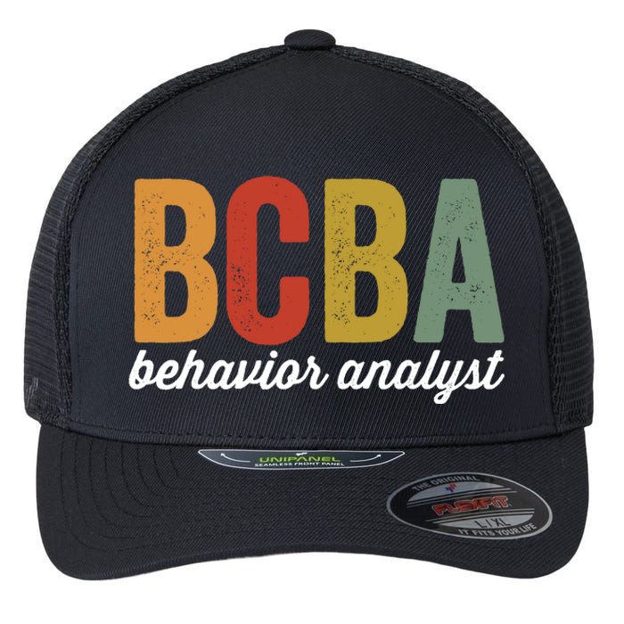 Bcba Board Certified Behavior Analyst Retro Vintage Flexfit Unipanel Trucker Cap