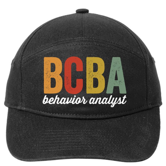 Bcba Board Certified Behavior Analyst Retro Vintage 7-Panel Snapback Hat