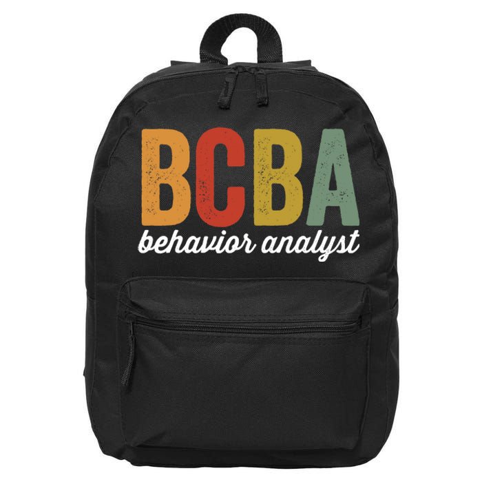 Bcba Board Certified Behavior Analyst Retro Vintage 16 in Basic Backpack