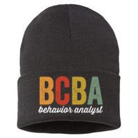 Bcba Board Certified Behavior Analyst Retro Vintage Sustainable Knit Beanie