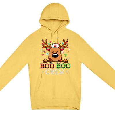 Boo Boo Crew Reindeer Nurse Buffalo Plaid Nurse Christmas Premium Pullover Hoodie