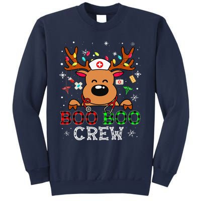 Boo Boo Crew Reindeer Nurse Buffalo Plaid Nurse Christmas Sweatshirt