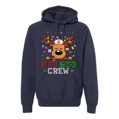 Boo Boo Crew Reindeer Nurse Buffalo Plaid Nurse Christmas Premium Hoodie