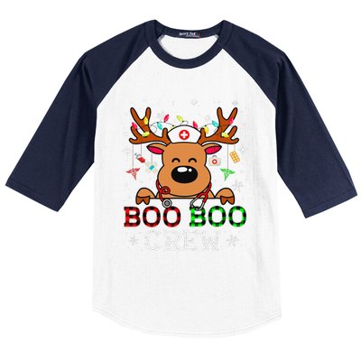 Boo Boo Crew Reindeer Nurse Buffalo Plaid Nurse Christmas Baseball Sleeve Shirt