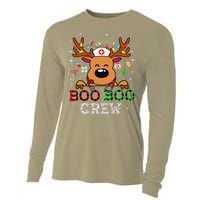 Boo Boo Crew Reindeer Nurse Buffalo Plaid Nurse Christmas Cooling Performance Long Sleeve Crew