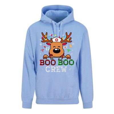 Boo Boo Crew Reindeer Nurse Buffalo Plaid Nurse Christmas Unisex Surf Hoodie