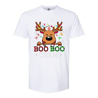 Boo Boo Crew Reindeer Nurse Buffalo Plaid Nurse Christmas Softstyle CVC T-Shirt