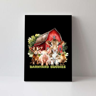 Barnyard Buddies Cute Cow Goat Pig Hen On The Farm Barnyard Canvas