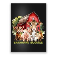 Barnyard Buddies Cute Cow Goat Pig Hen On The Farm Barnyard Poster