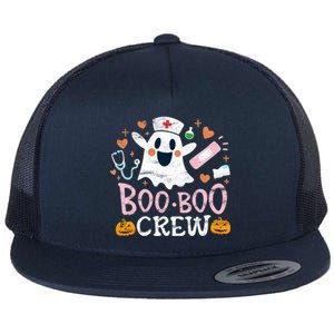 Boo Boo Crew Funny Nurse Halloween Ghost Costume Gift Flat Bill Trucker Hat