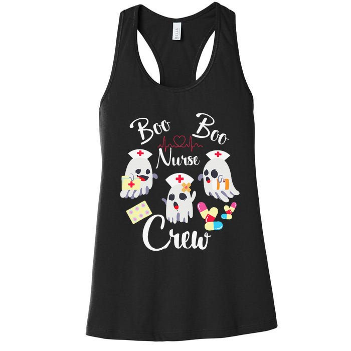 Boo Boo Crew Nurse Ghost Costume Funny Halloween Gift Women's Racerback Tank