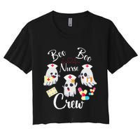 Boo Boo Crew Nurse Ghost Costume Funny Halloween Gift Women's Crop Top Tee