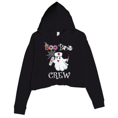 Boo Boo Crew Funny Ghost Paramedic Emt Ems Nurse Halloween Crop Fleece Hoodie