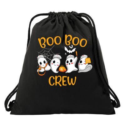 Boo Boo Crew Funny Nurse Halloween Cute Ghost Costume Drawstring Bag