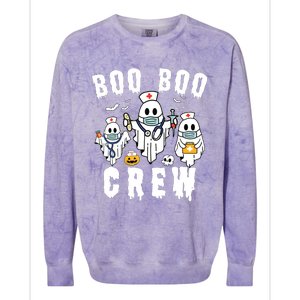 Boo Boo Crew Ghost Halloween Paramedic Nurse Rn Er Nicu Lpn Colorblast Crewneck Sweatshirt