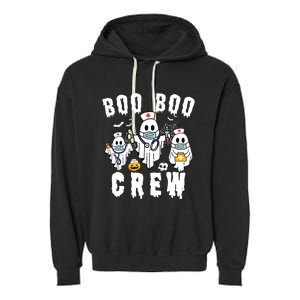 Boo Boo Crew Ghost Halloween Paramedic Nurse Rn Er Nicu Lpn Garment-Dyed Fleece Hoodie