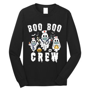 Boo Boo Crew Ghost Halloween Paramedic Nurse Rn Er Nicu Lpn Long Sleeve Shirt