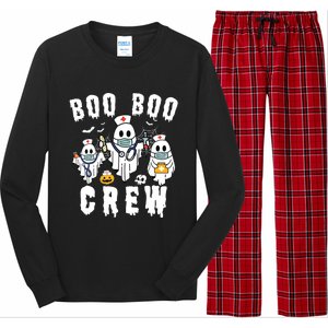 Boo Boo Crew Ghost Halloween Paramedic Nurse Rn Er Nicu Lpn Long Sleeve Pajama Set