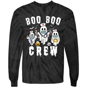 Boo Boo Crew Ghost Halloween Paramedic Nurse Rn Er Nicu Lpn Tie-Dye Long Sleeve Shirt