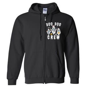 Boo Boo Crew Ghost Halloween Paramedic Nurse Rn Er Nicu Lpn Full Zip Hoodie