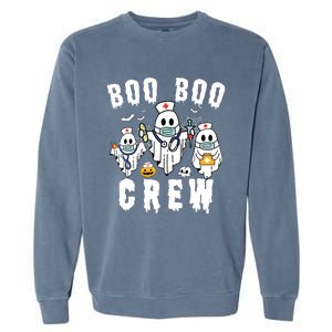 Boo Boo Crew Ghost Halloween Paramedic Nurse Rn Er Nicu Lpn Garment-Dyed Sweatshirt