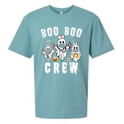 Boo Boo Crew Ghost Halloween Paramedic Nurse Rn Er Nicu Lpn Sueded Cloud Jersey T-Shirt