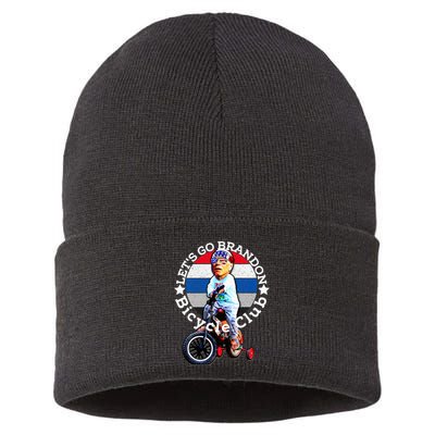 Biden Bicycle Crash Bike Wreck Ridin With Biden Trump Sustainable Knit Beanie