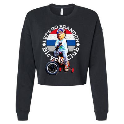 Biden Bicycle Crash Bike Wreck Ridin With Biden Trump Cropped Pullover Crew
