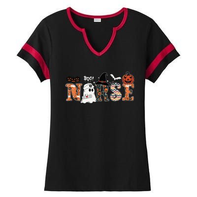 Boo Boo Crew Nurse Funny Ghost Women Halloween Nurse Ladies Halftime Notch Neck Tee