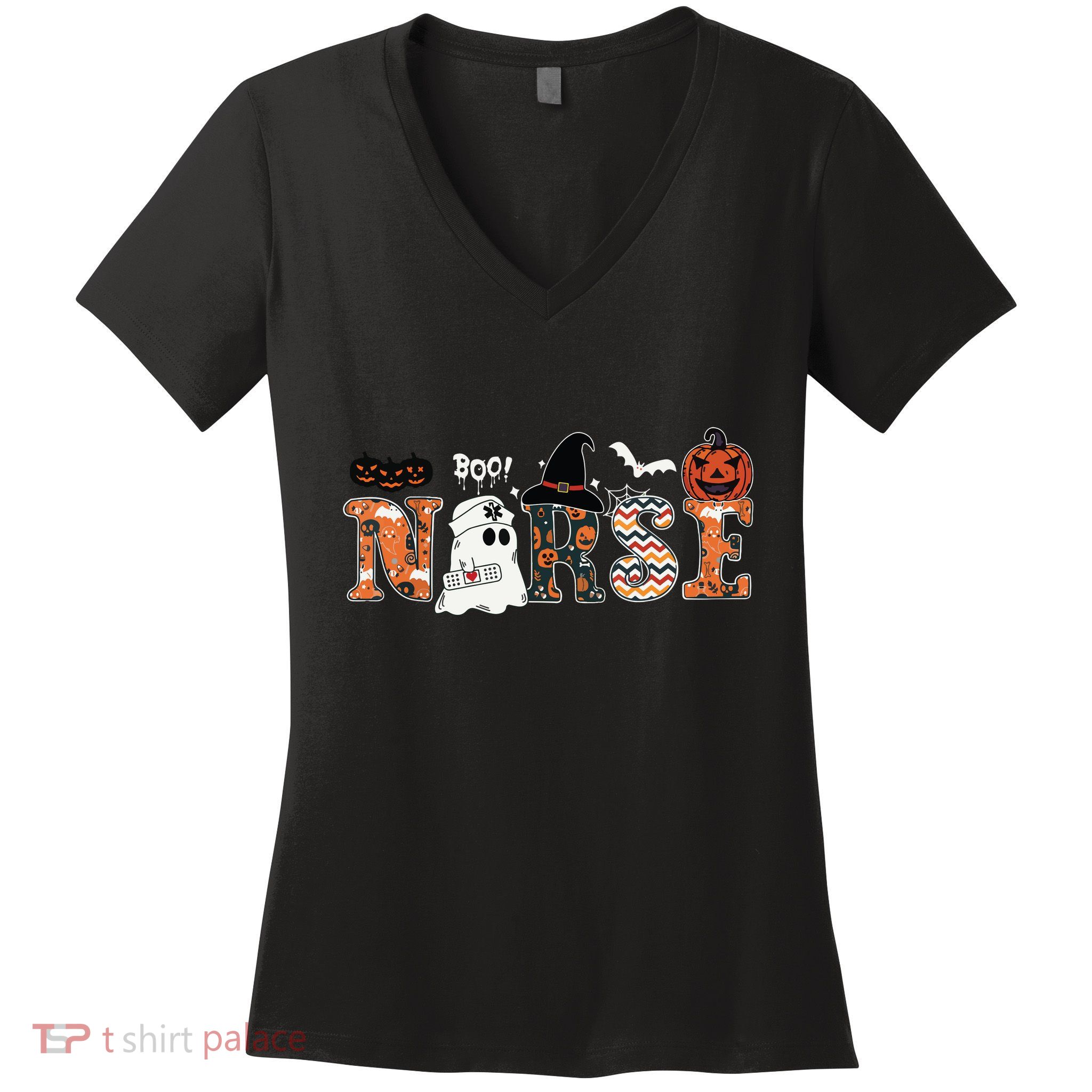 Boo Boo Crew Nurse Funny Ghost Women Halloween Nurse Women's V-Neck T-Shirt