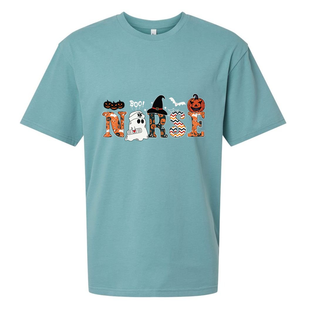 Boo Boo Crew Nurse Funny Ghost Women Halloween Nurse Sueded Cloud Jersey T-Shirt