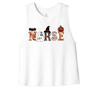 Boo Boo Crew Nurse Funny Ghost Women Halloween Nurse Women's Racerback Cropped Tank