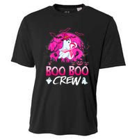 Boo Boo Crew Halloween Ghost Ribbon Breast Cancer Awareness Cooling Performance Crew T-Shirt