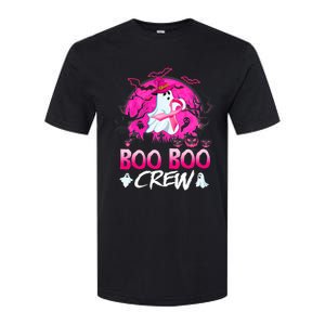 Boo Boo Crew Halloween Ghost Ribbon Breast Cancer Awareness Softstyle CVC T-Shirt