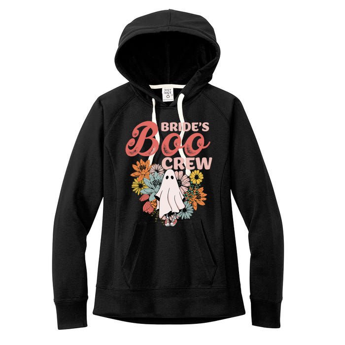 BrideS Boo Crew Floral Ghost Wedding Bachelorette Halloween Women's Fleece Hoodie