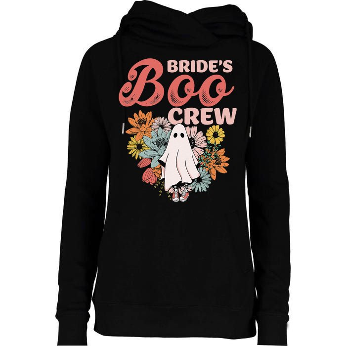 BrideS Boo Crew Floral Ghost Wedding Bachelorette Halloween Womens Funnel Neck Pullover Hood