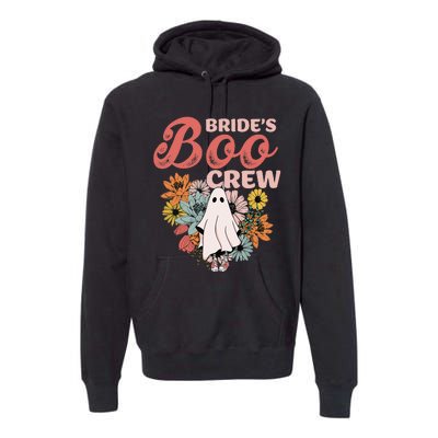 BrideS Boo Crew Floral Ghost Wedding Bachelorette Halloween Premium Hoodie