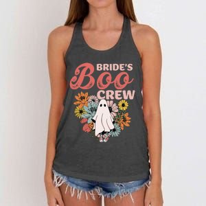 BrideS Boo Crew Floral Ghost Wedding Bachelorette Halloween Women's Knotted Racerback Tank