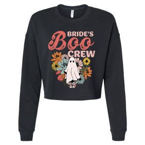 BrideS Boo Crew Floral Ghost Wedding Bachelorette Halloween Cropped Pullover Crew