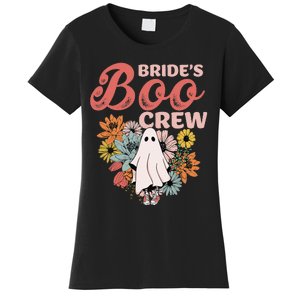 BrideS Boo Crew Floral Ghost Wedding Bachelorette Halloween Women's T-Shirt