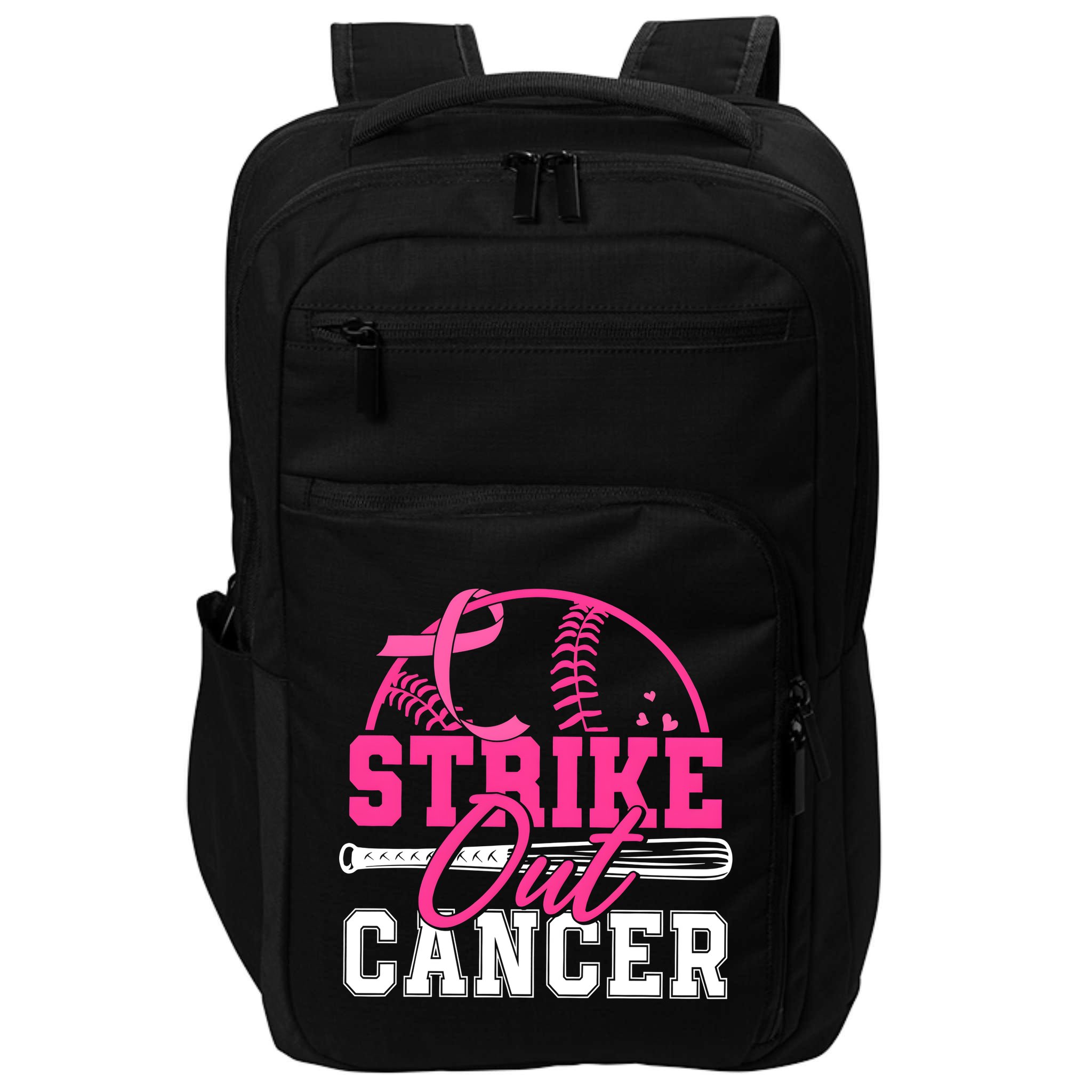 Baseball Breast Cancer Strike Out Cancer Awareness Month Impact Tech Backpack