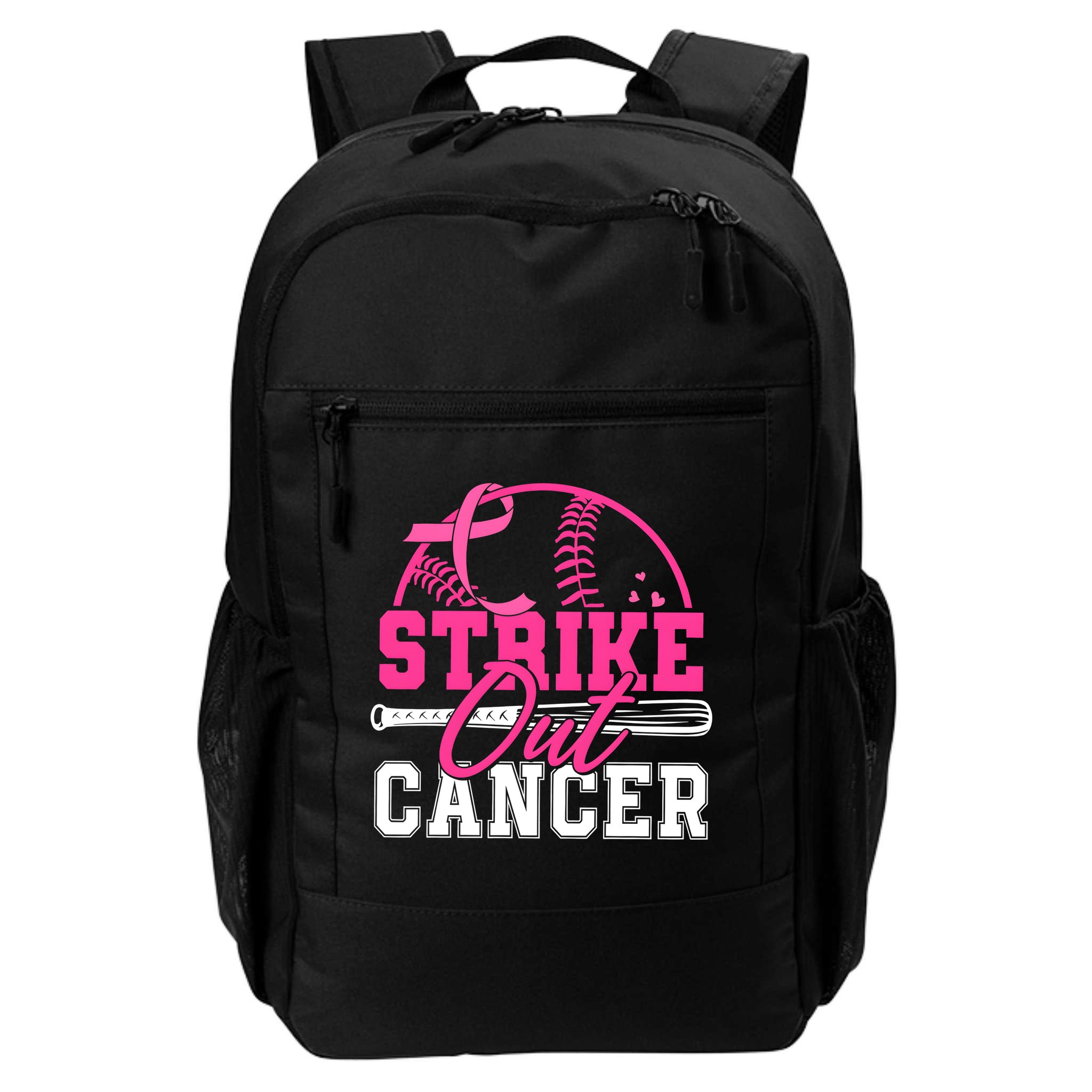 Baseball Breast Cancer Strike Out Cancer Awareness Month Backpack