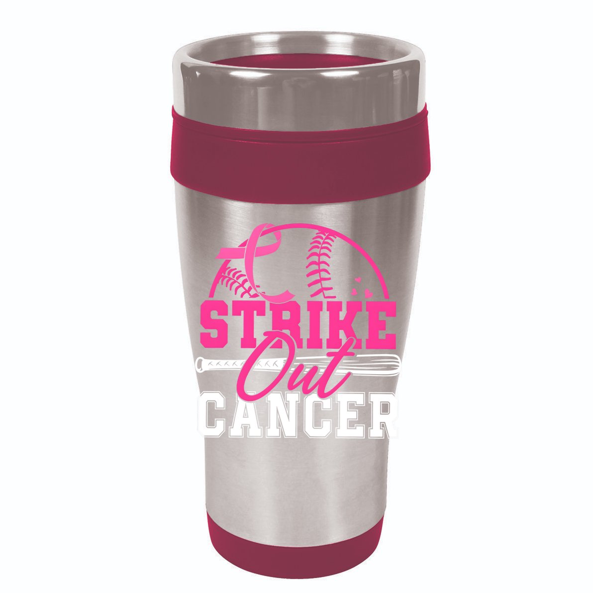 Baseball Breast Cancer Strike Out Cancer Awareness Month Vector Backpack