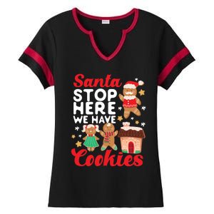 Bake Baking Christmas Cookie Santa Gingerbread Santa Cute Gift Ladies Halftime Notch Neck Tee