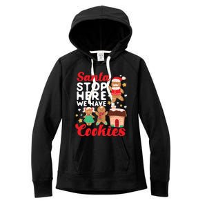 Bake Baking Christmas Cookie Santa Gingerbread Santa Cute Gift Women's Fleece Hoodie