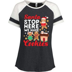 Bake Baking Christmas Cookie Santa Gingerbread Santa Cute Gift Enza Ladies Jersey Colorblock Tee