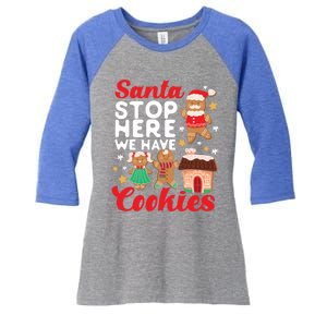 Bake Baking Christmas Cookie Santa Gingerbread Santa Cute Gift Women's Tri-Blend 3/4-Sleeve Raglan Shirt