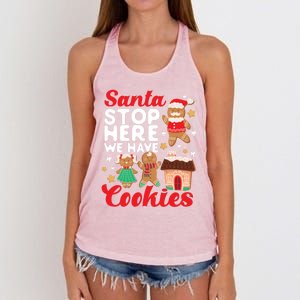 Bake Baking Christmas Cookie Santa Gingerbread Santa Cute Gift Women's Knotted Racerback Tank